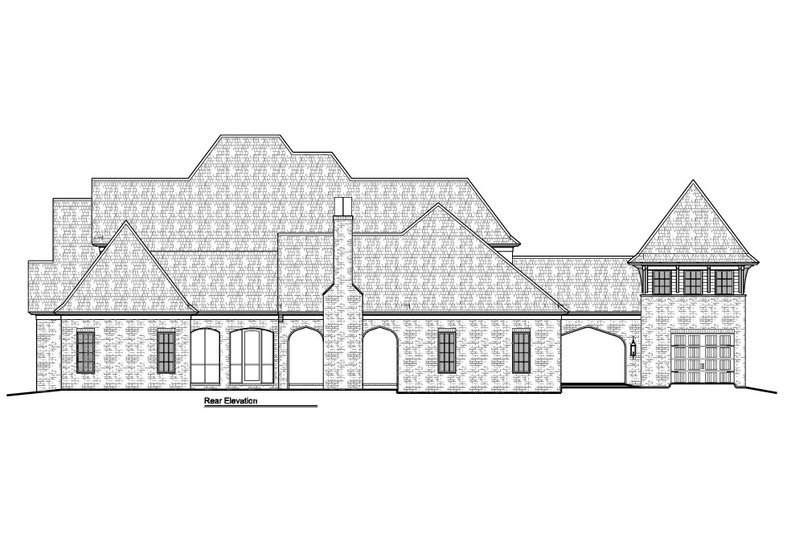 House Blueprint - Exterior - Rear Elevation for European House Plan #1081-49 - 5 bed, 5.5 bath
