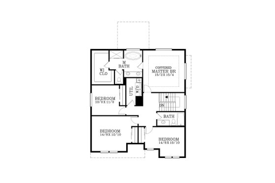 Floor Plan - Upper Floor for Prairie House Plan #53-754 - 4 bed, 2.5 bath
