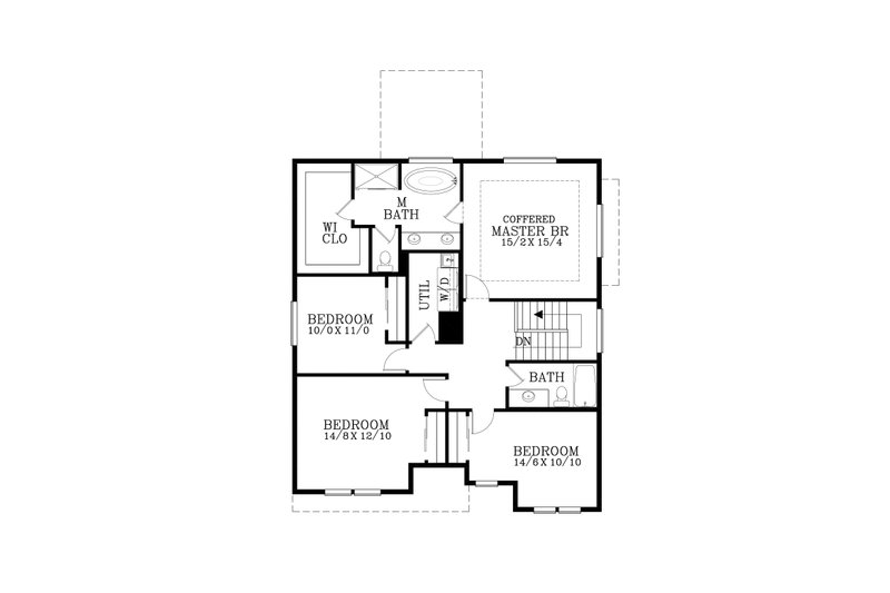 Architectural House Design - Floor Plan - Upper Floor for Prairie House Plan #53-754 - 4 bed, 2.5 bath