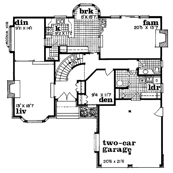Traditional Floor Plan - Main Floor Plan #47-157