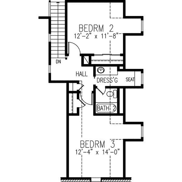European Floor Plan - Upper Floor Plan #410-360