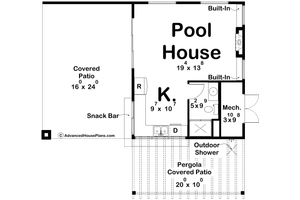 Floor Plan - Main Floor for Modern House Plan #455-515, 1 bath