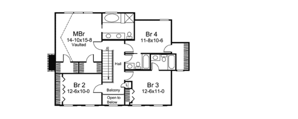 Farmhouse Floor Plan - Upper Floor Plan #57-389