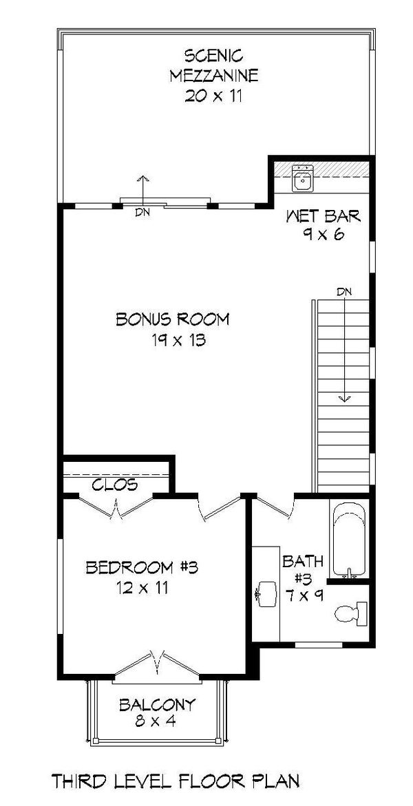 Contemporary Floor Plan - Upper Floor Plan #932-319