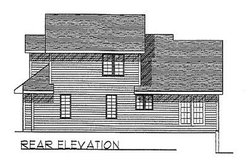House Plan Design - Exterior - Rear Elevation for Traditional House Plan #70-166 - 3 bed, 2.5 bath