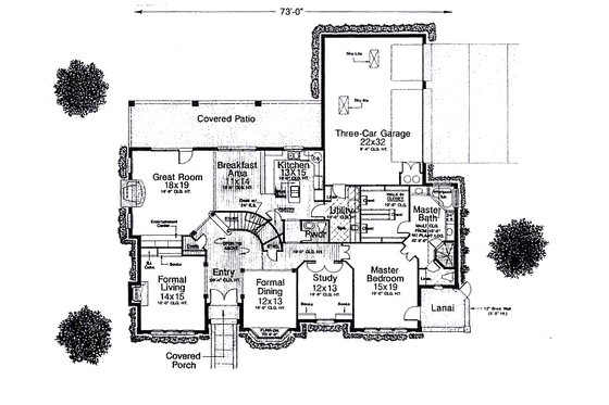Floor Plan - Main Floor for Colonial House Plan #310-946 - 4 bed, 3.5 bath