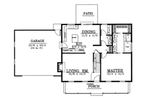 Floor Plan - Main Floor for Colonial House Plan #100-215 - 3 bed, 2.5 bath