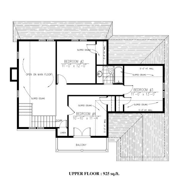 Cottage Floor Plan - Upper Floor Plan #138-341