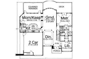 Floor Plan - Main Floor for Colonial House Plan #119-156 - 4 bed, 3.5 bath