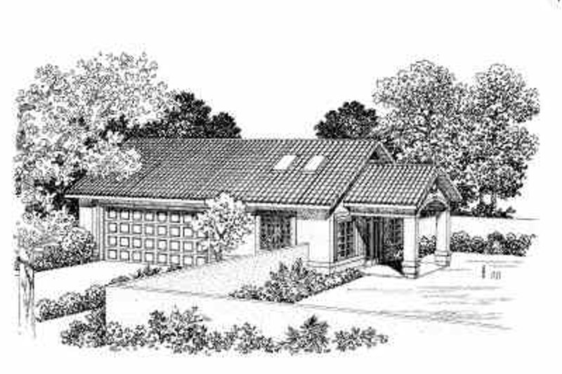 Architectural House Design - Mediterranean Exterior - Front Elevation Plan #72-269