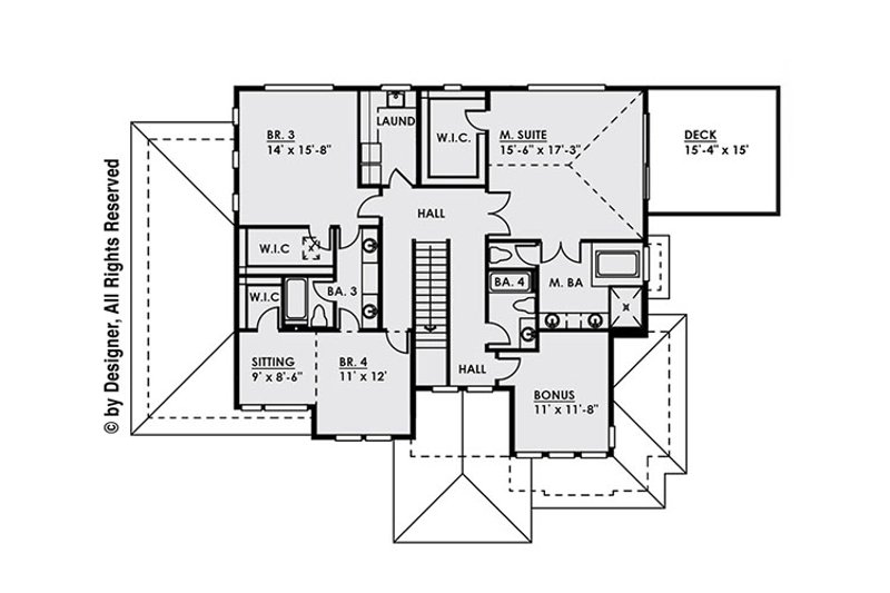 Dream House Plan - Floor Plan - Upper Floor for Modern House Plan #1066-11 - 4 bed, 4.5 bath