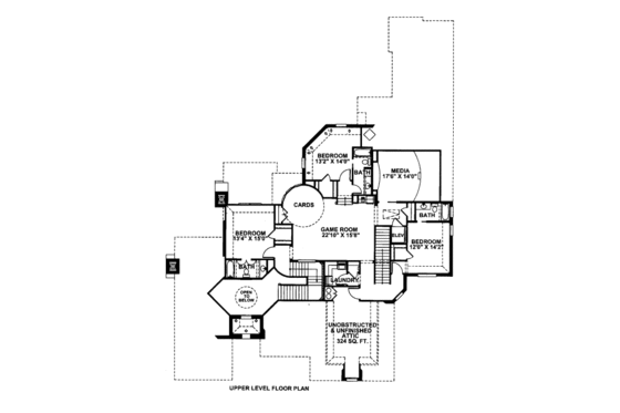 Floor Plan - Upper Floor for European House Plan #141-359 - 5 bed, 5.5 bath