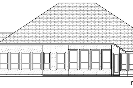 Exterior - Rear Elevation for Mediterranean House Plan #84-599 - 5 bed, 3 bath
