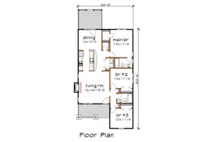 Floor Plan - Main Floor for Farmhouse House Plan #79-159 - 3 bed, 2 bath