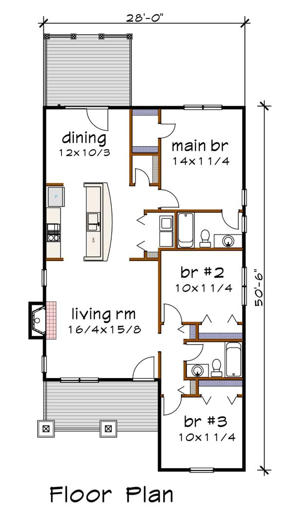 Home Plan - Farmhouse Floor Plan - Main Floor Plan #79-159