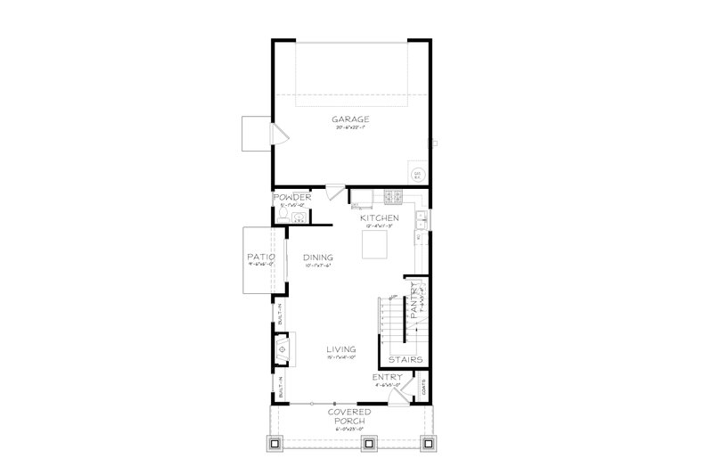 House Blueprint - Floor Plan - Main Floor for Craftsman House Plan #895-6 - 3 bed, 2.5 bath