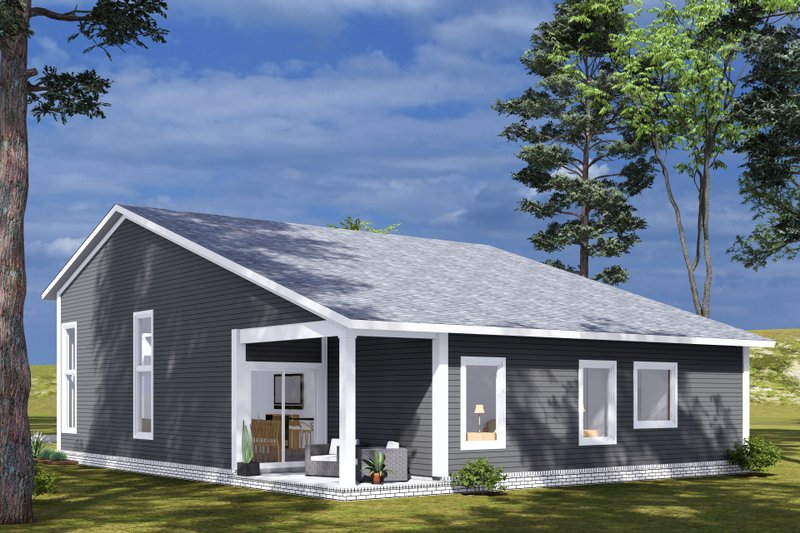 Dream House Plan - Exterior - Rear Elevation for Modern House Plan #513-2296 - 3 bed, 2 bath