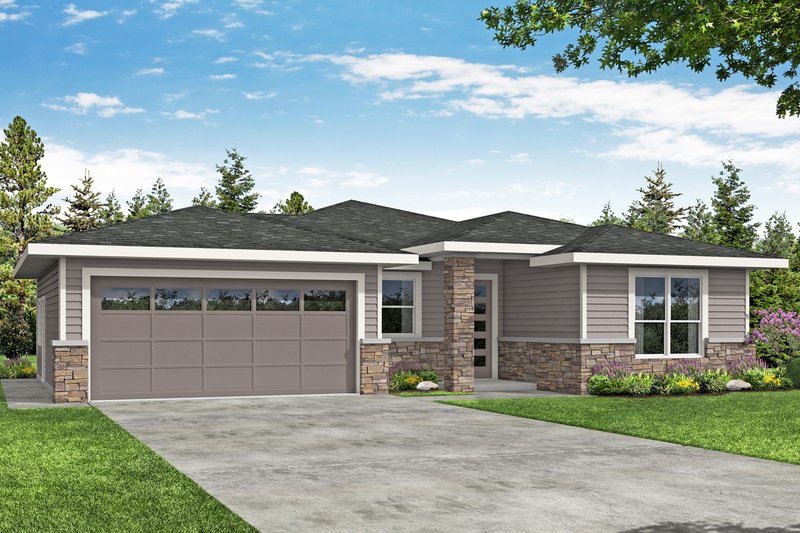 Home Plan - Prairie Exterior - Front Elevation Plan #124-1192