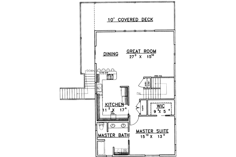 Dream House Plan - Floor Plan - Main Floor for Traditional House Plan #117-446 - 3 bed, 2 bath