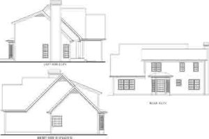Exterior - Rear Elevation for Traditional House Plan #71-106 - 3 bed, 2.5 bath