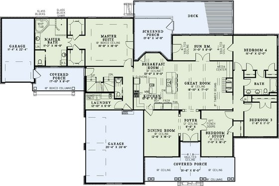 Floor Plan - Main Floor for European House Plan #17-2509 - 5 bed, 3 bath