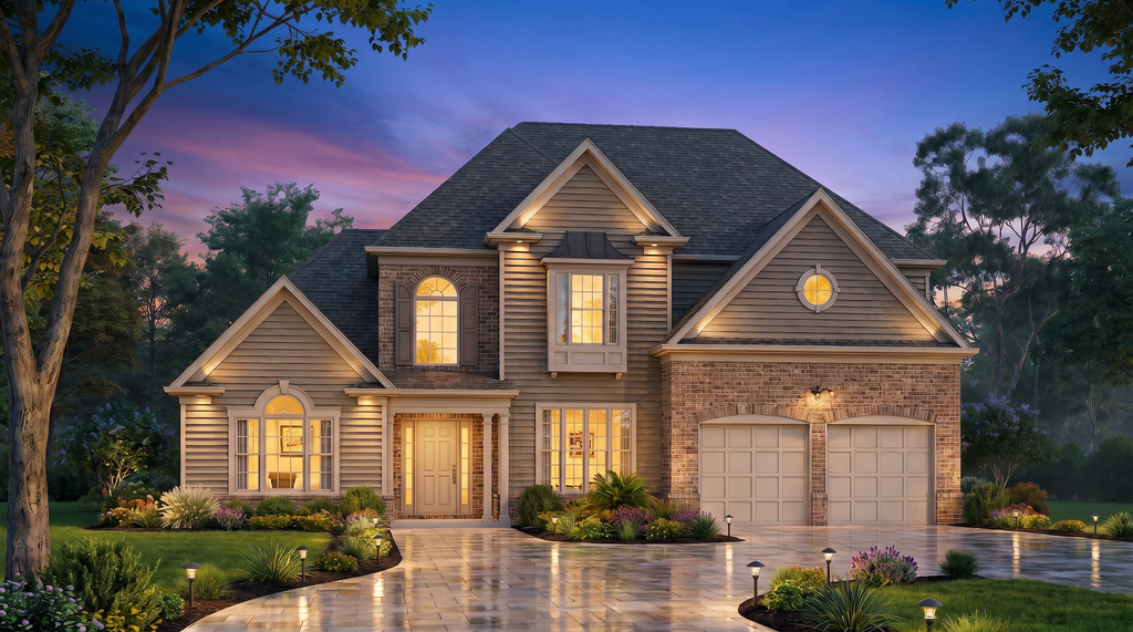 Exterior - Front Elevation 2 for Traditional House Plan #54-730 - 4 bed, 2.5 bath