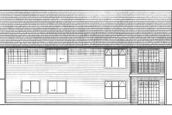 Exterior - Rear Elevation for Ranch House Plan #126-139 - 3 bed, 2 bath
