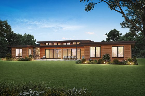 Exterior - Rear Elevation for Contemporary House Plan #48-1121 - 4 bed, 2.5 bath