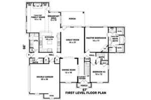 Floor Plan - Main Floor for European House Plan #81-1195 - 4 bed, 4 bath