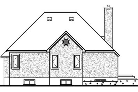 Exterior - Rear Elevation for European House Plan #23-1005 - 1 bed, 1 bath