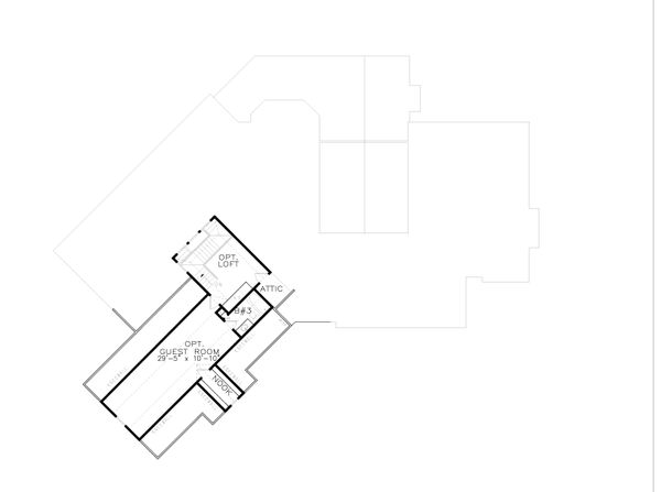 House Blueprint - Optional guest room and loft - 2nd floor