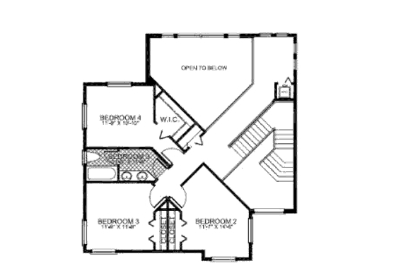 Floor Plan - Upper Floor for Mediterranean House Plan #420-230 - 4 bed, 2.5 bath