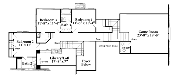 House Plan Design - European Floor Plan - Upper Floor Plan #410-401