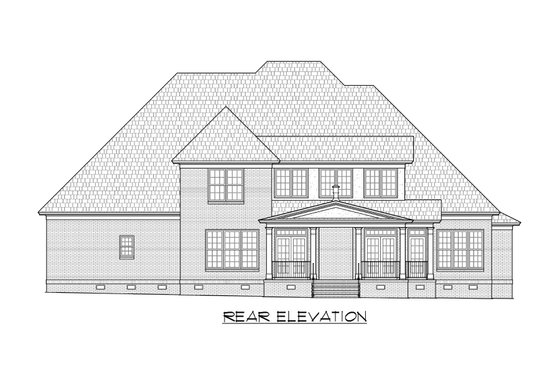 Exterior - Rear Elevation for European House Plan #1054-89 - 4 bed, 3.5 bath