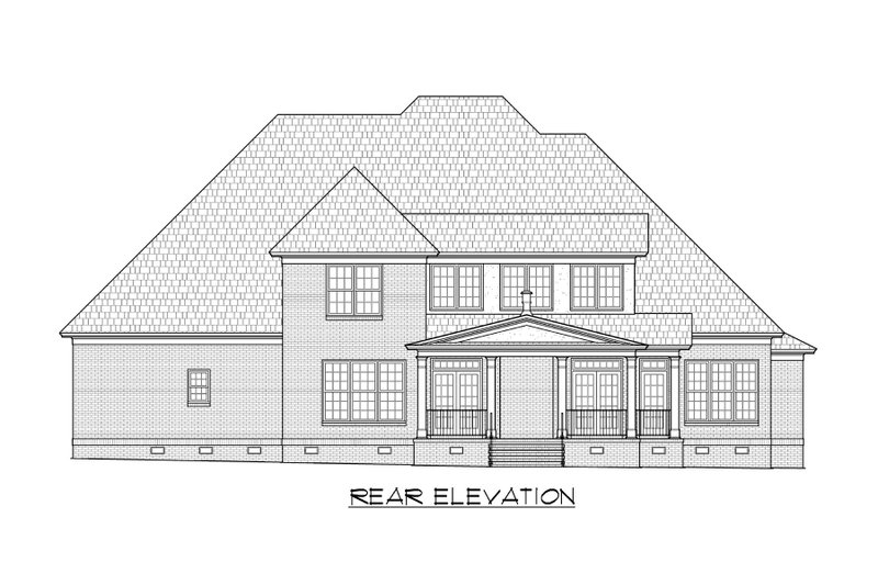 Architectural House Design - Exterior - Rear Elevation for European House Plan #1054-89 - 4 bed, 3.5 bath