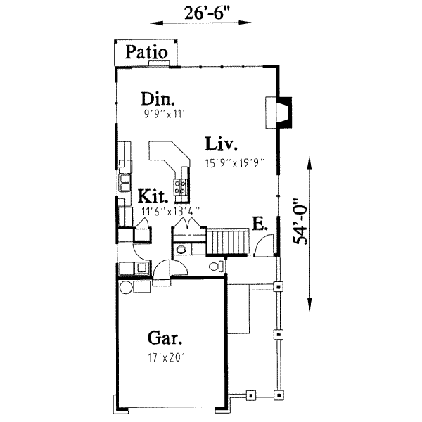Traditional Floor Plan - Main Floor Plan #303-351
