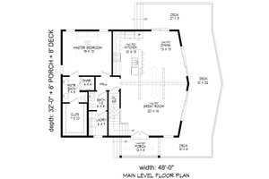 Floor Plan - Main Floor for Country House Plan #932-1131 - 2 bed, 2.5 bath