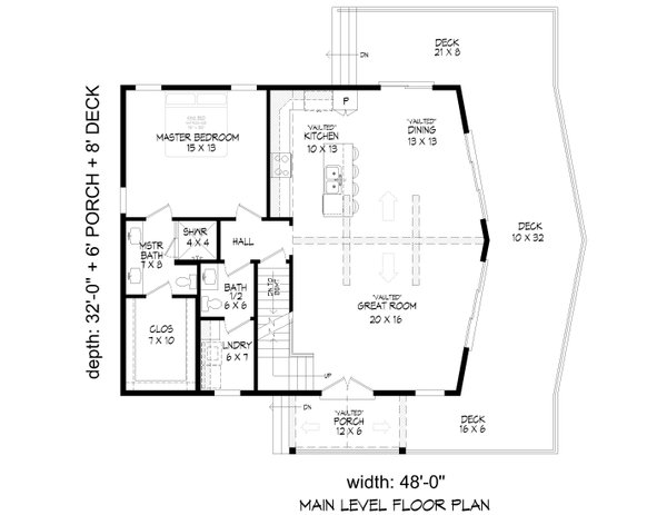 Country Floor Plan - Main Floor Plan #932-1131