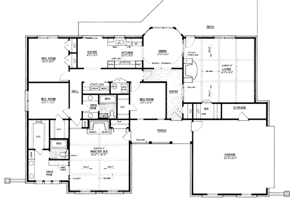Home Plan - European Floor Plan - Main Floor Plan #36-390