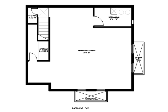 Floor Plan - Lower Floor for Modern House Plan #498-5 - 2 bed, 2 bath