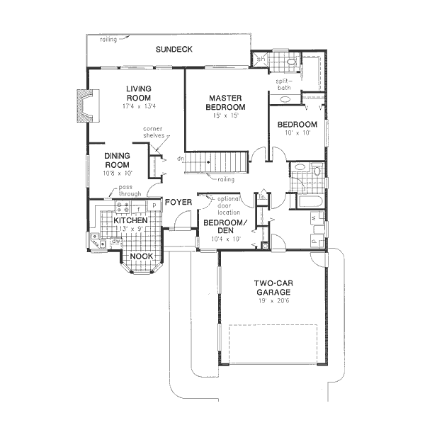 House Design - Traditional Floor Plan - Main Floor Plan #18-9020