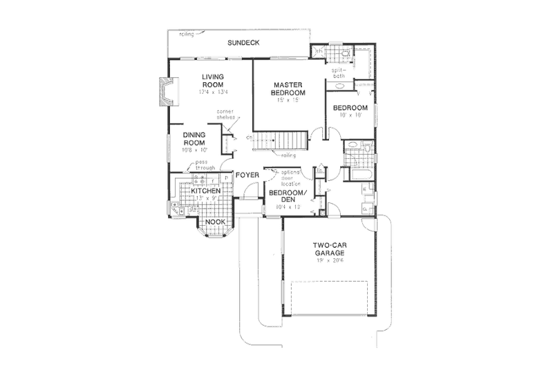 Dream House Plan - Floor Plan - Main Floor for Traditional House Plan #18-9020 - 3 bed, 2 bath