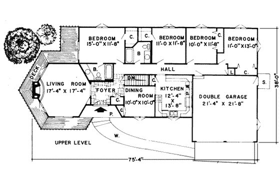 Floor Plan - Main Floor for Modern House Plan #312-410 - 5 bed, 3 bath