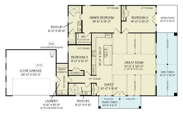 Architectural House Design - Farmhouse Floor Plan - Main Floor Plan #119-458