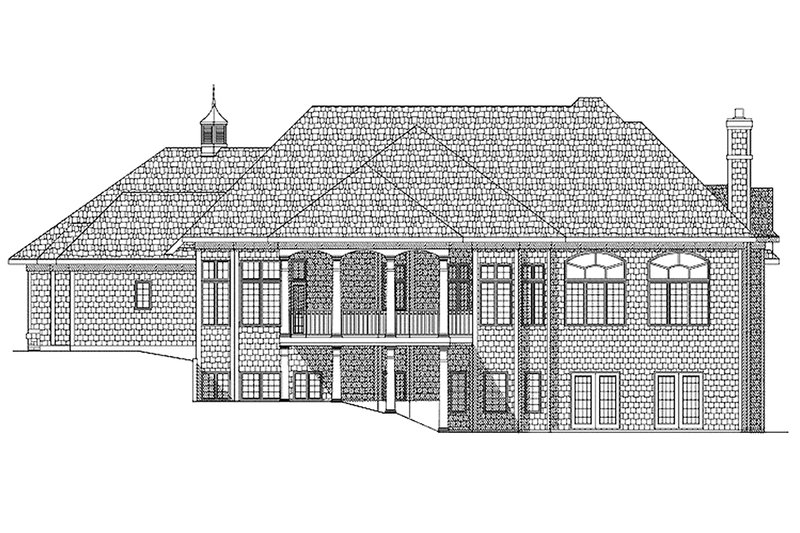 Home Plan - Exterior - Rear Elevation for European House Plan #70-781 - 5 bed, 4 bath