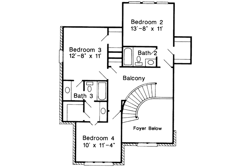 Home Plan - Floor Plan - Upper Floor for European House Plan #410-267 - 4 bed, 3.5 bath