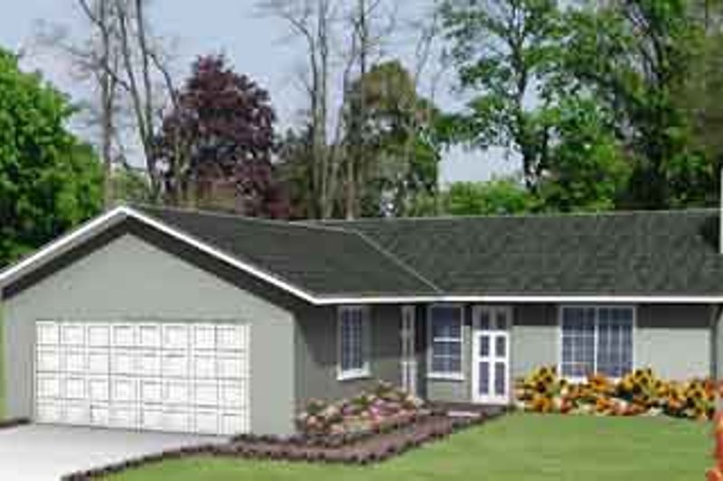 Ranch Style House Plan - 3 Beds 2 Baths 1040 Sq/Ft Plan #1-151