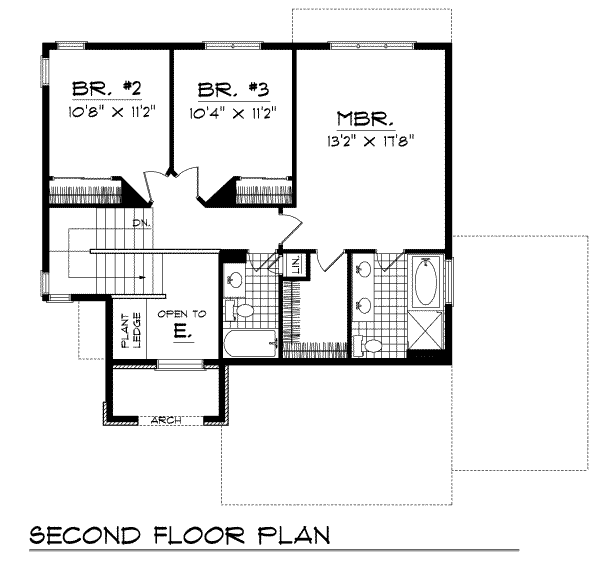 House Plan Design - European Floor Plan - Upper Floor Plan #70-185