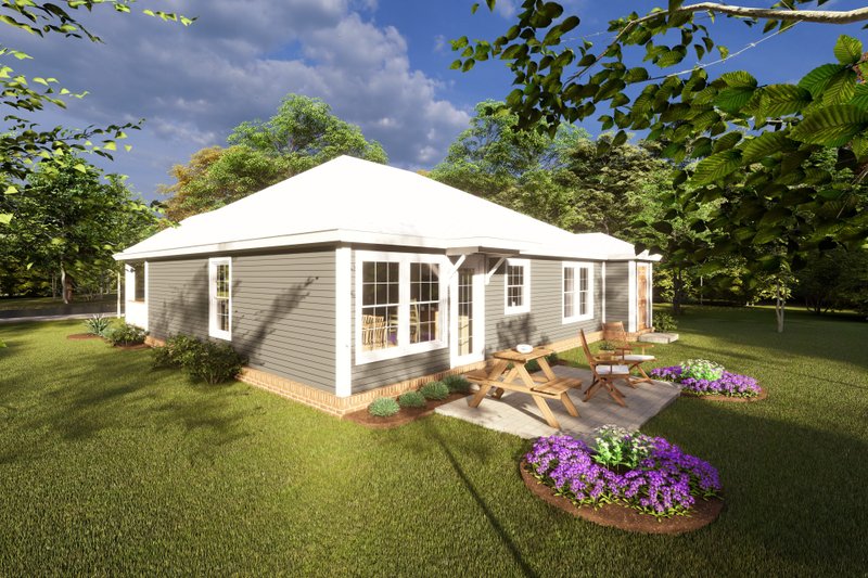 Dream House Plan - Exterior - Rear Elevation 1 for Traditional House Plan #20-1883 - 4 bed, 2 bath