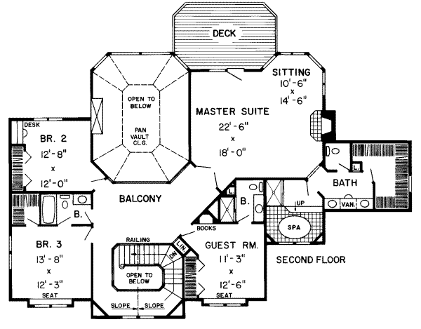 European Floor Plan - Upper Floor Plan #312-243